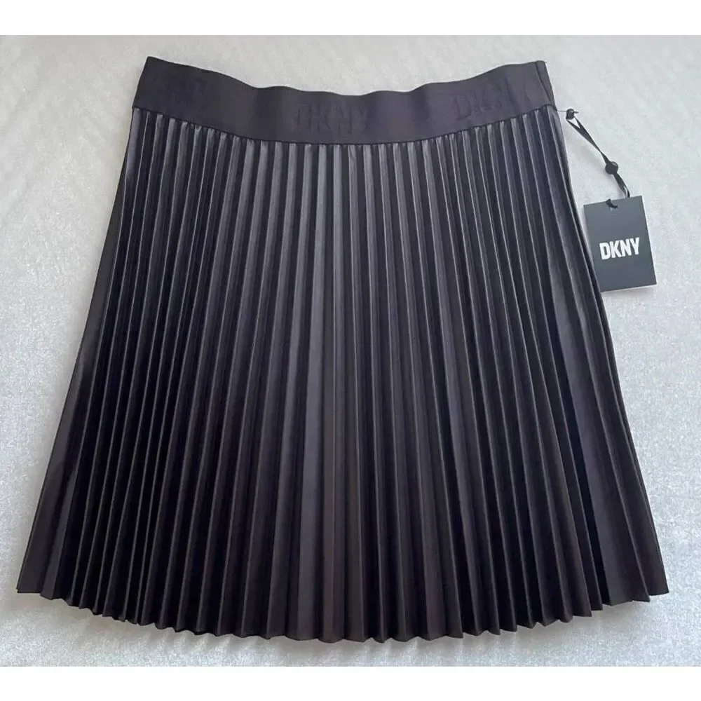 DKNY FAUX LEATHER SKIRT